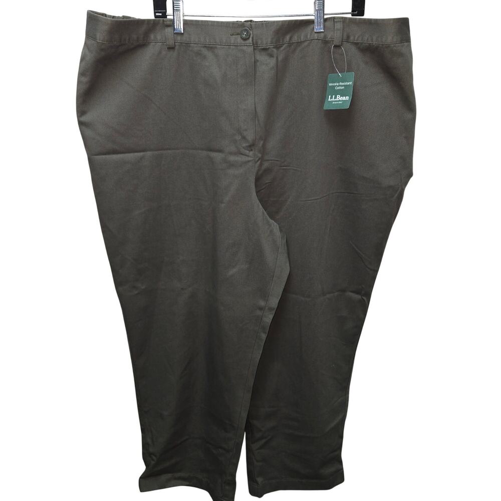 LL Bean Khaki Pants Womens 26W Petite NWT